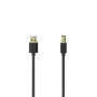 Hama 00201001 USB kabelis USB 2.0 1.5 m USB A USB B Melns, Sudrabs