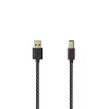 Hama 00201001 USB kabelis USB 2.0 1.5 m USB A USB B Melns, Sudrabs