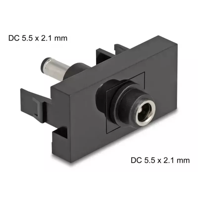 Delock Easy 45 ligzda līdzstrāvai Melns Sievišķais Vīrišķais 45mm