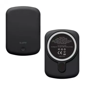 Power Bank LAUT PW02 5000 mAh Bezvadu Lādētājs Melns