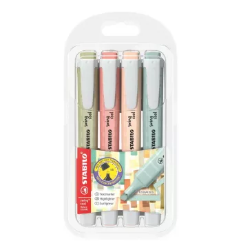 STABILO Highlighter Swing Cool NatureCOLORS 4 gabalu komplekts Bēšs, Zaļš, Rozā