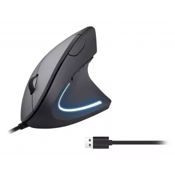 Equip 245118 vertikālā ergonomiskā pele labai rokai, USB Type-A, optiskā, 3200 DPI