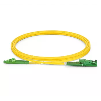 Optiskās šķiedras pārvada kabelis EQUIP E2000/APC uz LC/APC 20 m SM Duplekss OS2 Dzeltens