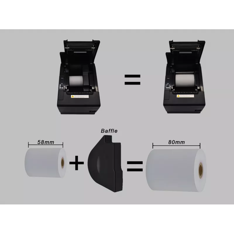 Termo POS čeku printeris EQUIP 58/80mm ar automātisko griezēju, USB/Ethernet/Serial, kases atvilktne, 203x203 DPI