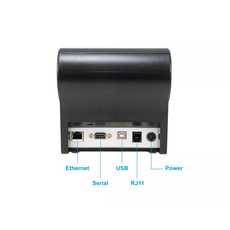 Termo POS čeku printeris EQUIP 58/80mm ar automātisko griezēju, USB/Ethernet/Serial, kases atvilktne, 203x203 DPI