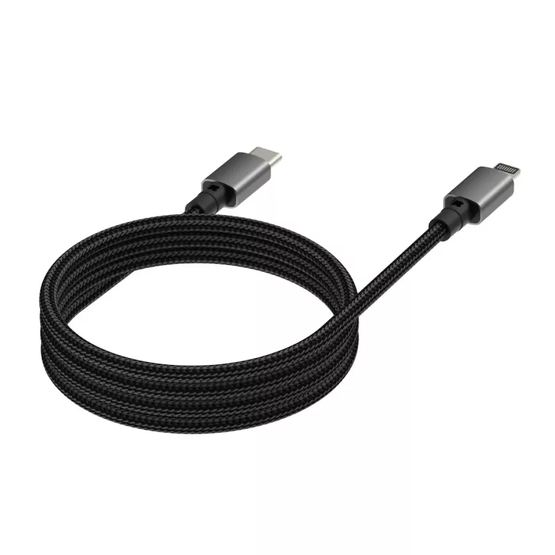 VISION Lightning–USB-C magnētiskais kabelis TC 1MLTGMAG/BL — 1 m, 27 W, 5 A, melns