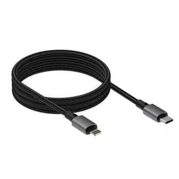 VISION Lightning–USB-C magnētiskais kabelis TC 1MLTGMAG/BL — 1 m, 27 W, 5 A, melns