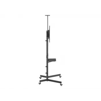 TV Trolley EQUIP 37–70 coll. Economy 37–70 coll. ekrāniem, 70 kg, VESA 100x100–600x400, augstums 1337–1430 mm, slīpums -10°–5°, melns
