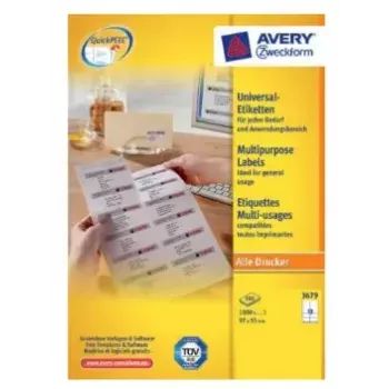 Avery 3679 baltas uzlīmes printerim 97x55 mm 1000 gab.