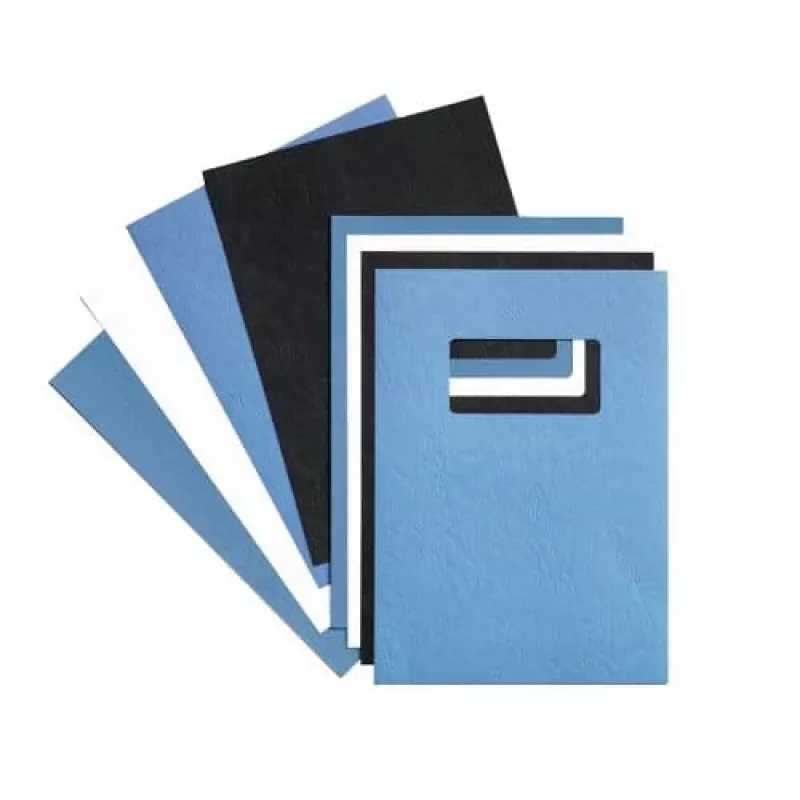 GBC Binding Covers LeatherGrain A4 250gsm, A4, Kartona, Zils, 250 g/m², 210 mm, 297 mm