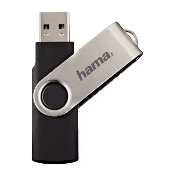 Hama 8GB Rotate USB zibatmiņa USB Type-A 2.0 Melna, Sudraba