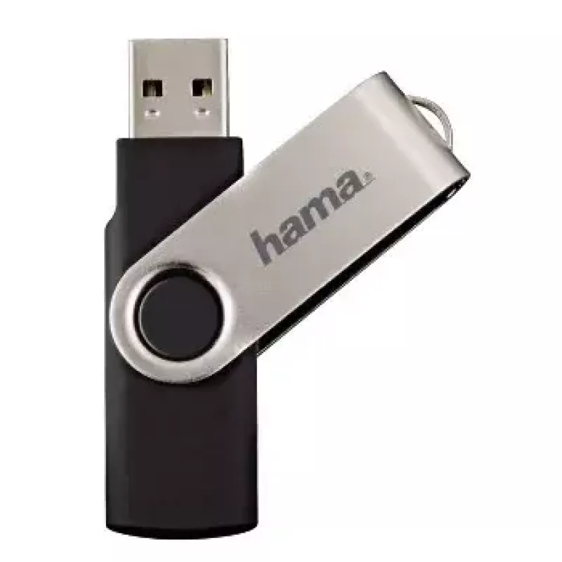 Hama 8GB Rotate USB zibatmiņa USB Type-A 2.0 Melna, Sudraba