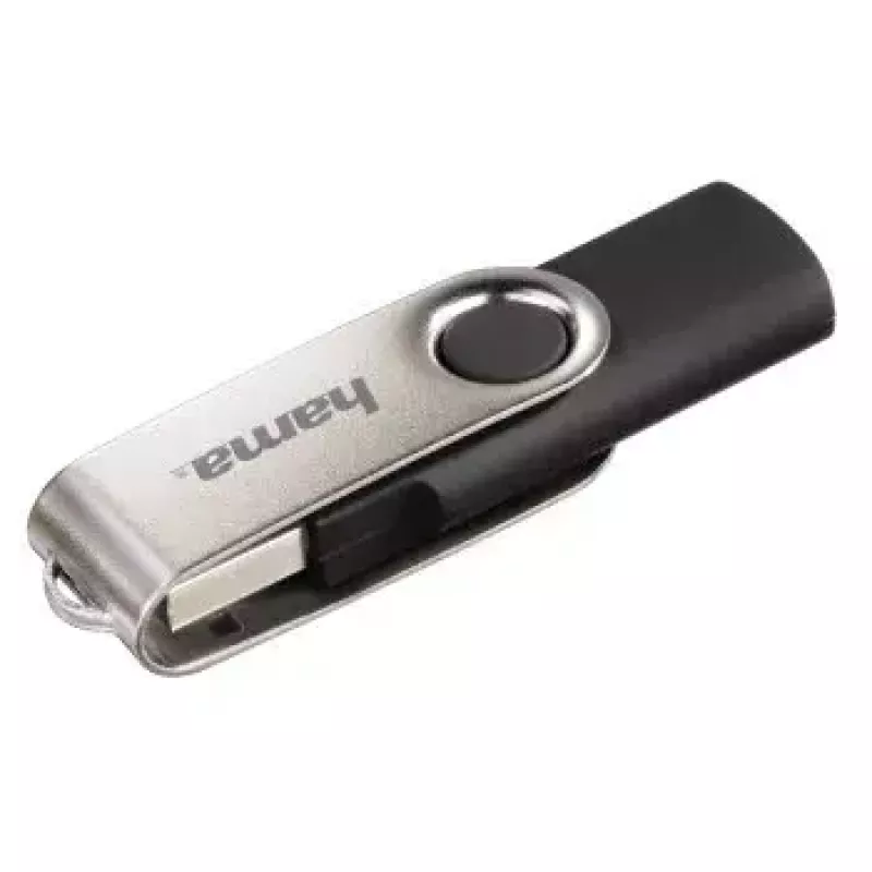 Hama 8GB Rotate USB zibatmiņa USB Type-A 2.0 Melna, Sudraba