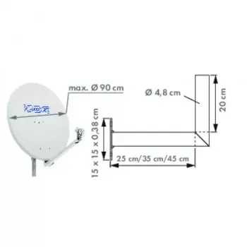 Schwaiger WAH25A 001 montāžas kronšteins satelītantennām (nerūsējošais tērauds un alumīnijs)