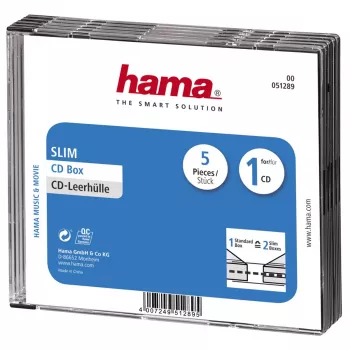 Hama CD Slim Jewel Case 1 disks Caurspīdīgs