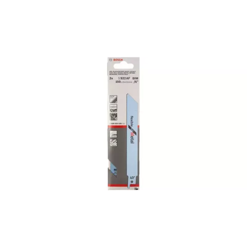 Zāģa asmens Bosch S 922 AF Flexible for Metal Bimetal 1mm zobu solis