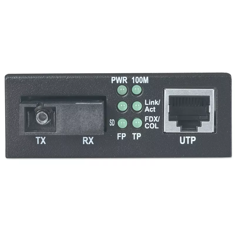 Intellinet Fast Ethernet WDM vienmodas mediju pārveidotājs, 10/100Base-Tx uz 100Base-Fx (SC), 20 km, WDM (Rx1310/Tx1550)