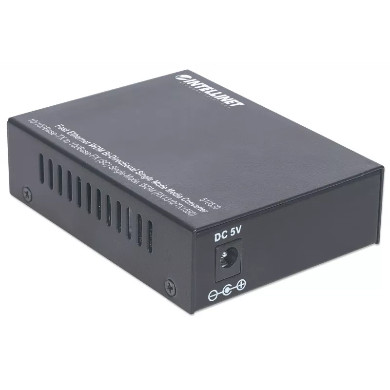 Intellinet Fast Ethernet WDM vienmodas mediju pārveidotājs, 10/100Base-Tx uz 100Base-Fx (SC), 20 km, WDM (Rx1310/Tx1550)
