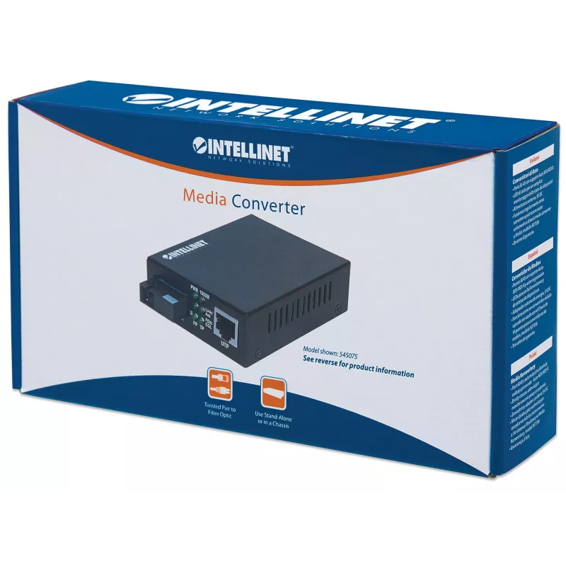 Intellinet Fast Ethernet WDM vienmodas mediju pārveidotājs, 10/100Base-Tx uz 100Base-Fx (SC), 20 km, WDM (Rx1310/Tx1550)