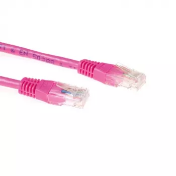 ACT Pink 0.5 m U/UTP CAT6A savienojuma kabelis ar RJ45 spraudņiem