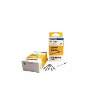 Aklā kniede GESIPA 1432060 Nerūsējošais tērauds Pelēka 6,5mm galva 3,2mm kāts 8mm garums