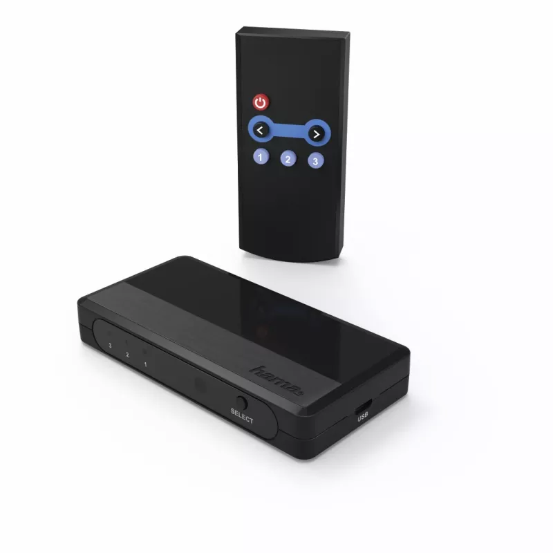 Hama 00121760 Video Slēdzis HDMI Melns 1080p DTS-HD Dolby Digital