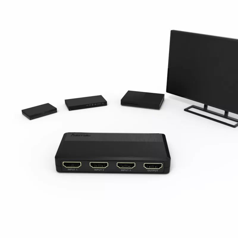 Hama 00121760 Video Slēdzis HDMI Melns 1080p DTS-HD Dolby Digital