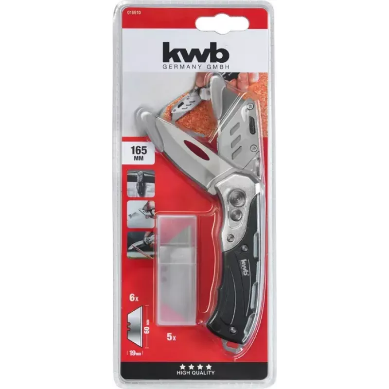 Daudzfunkciju nazis KWB 016910 Bloķējams asmens Melns Drop point