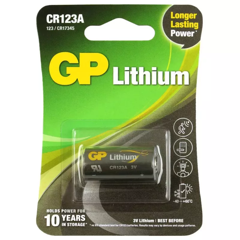 Litija baterija GP Batteries 070CR123AEC1, CR123A, vienreizēja
