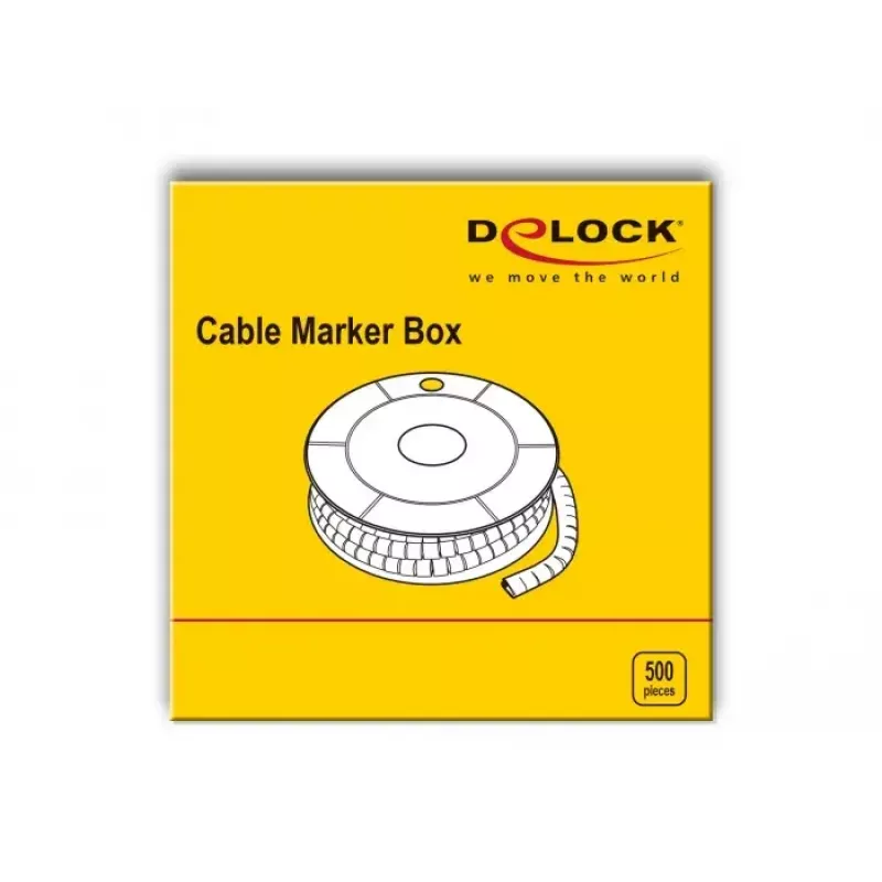 Kabeļu marķieris DeLOCK 18362 Dzeltens 500 gab.