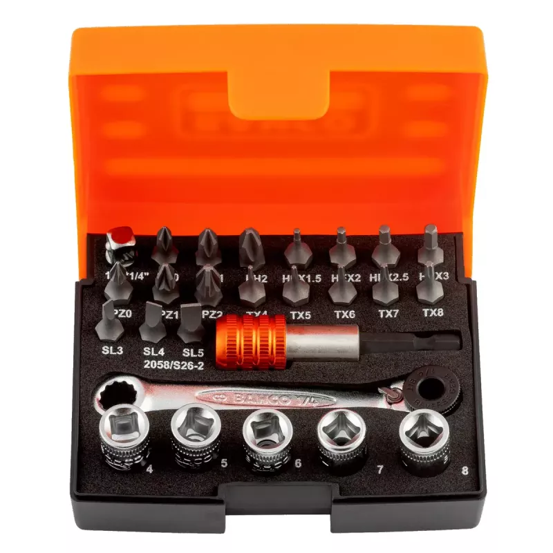 Uzgriežņu atslēgu komplekts Bahco 2058/S26-2, svars 270 g