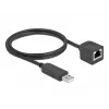 Savienojuma kabelis DeLOCK 64164 USB 2.0 Type-A uz RS-232 RJ45 1m melns