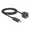 DeLOCK 64165 USB 2.0 Type-A uz RS-232 RJ45 seriālais kabelis 2m melns