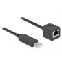 DeLOCK 64165 USB 2.0 Type-A uz RS-232 RJ45 seriālais kabelis 2m melns