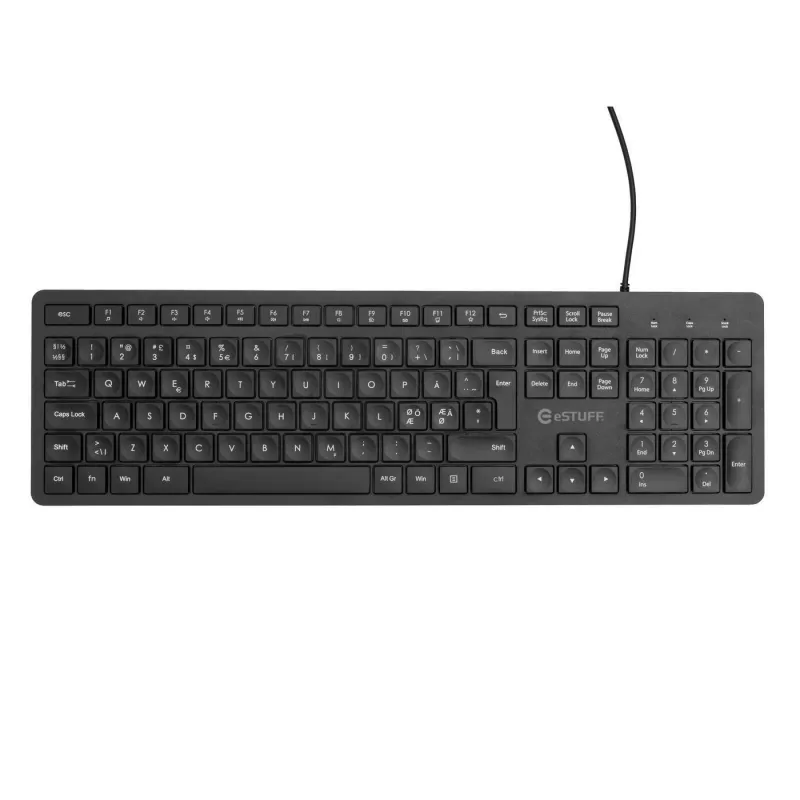 eSTUFF GLB211102 tastatūra Office USB QWERTY Nordic Melna