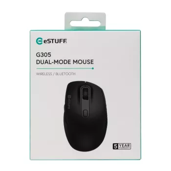 eSTUFF GLB214002 pele Office labā roka RF Bezvadu + Bluetooth IR LED 1800 DPI