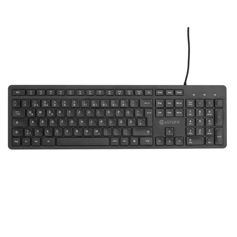 eSTUFF GLB211402 tastatūra Office USB QWERTZ Melna