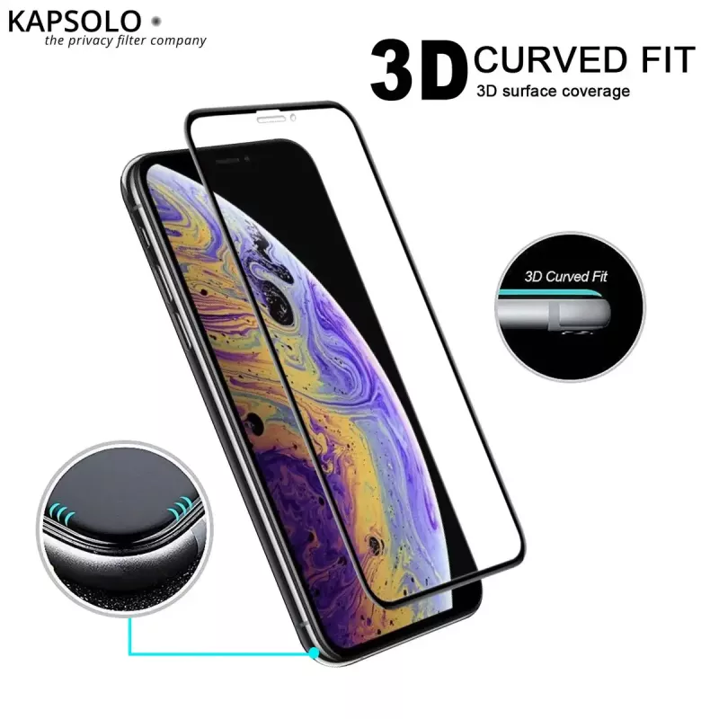Rūdīta stikla ekrāna aizsargs Kapsolo iPhone 13 / iPhone 14 Max — izliekts 9H, der līdz 15,5 cm (6,1 collu)