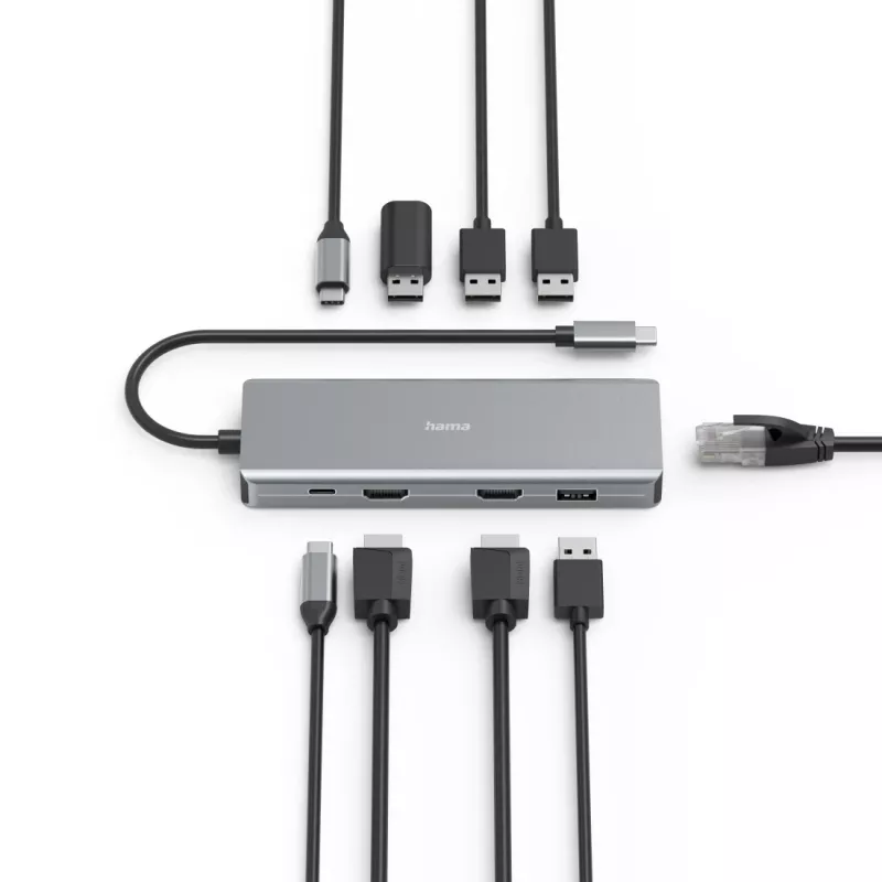 Hama CONNECT2Media USB-C centrmezgls 5000 Mbit/s Antracīts