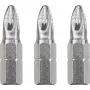 Skrūvgriežu uzgaļu komplekts KWB 121101 — 3 gab., Pozidriv PZ1, garums 25 mm, 1/4 collu kāts