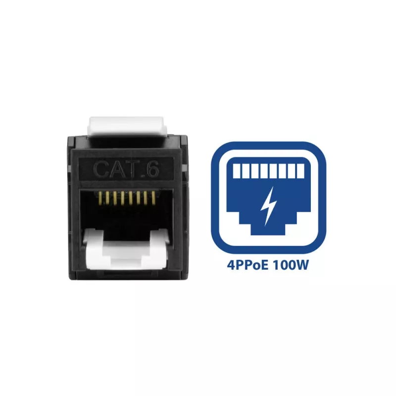 ACT Keystone Jack RJ45 CAT6 Neekranēts bezinstrumenta ar aizsargvāciņu, melns