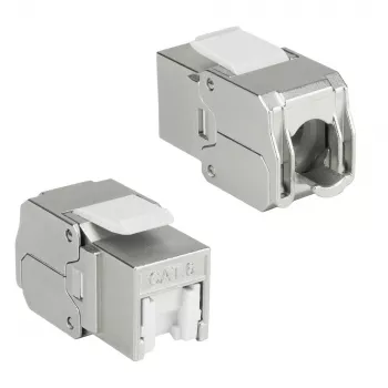 ACT Keystone Jack RJ45 CAT6 Ekranēts Bezinstrumentu ar Aizvaru Sudrabbalts