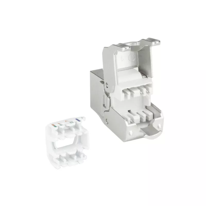 ACT Keystone Jack RJ45 CAT6 Ekranēts Bezinstrumentu ar Aizvaru Sudrabbalts