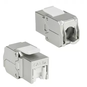 ACT Keystone Jack RJ45 CAT6A ekranēts bezinstrumentu ar putekļu vāciņu
