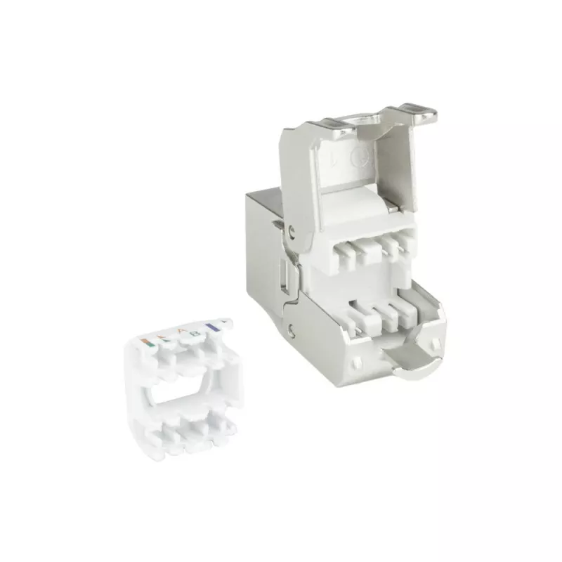 ACT Keystone Jack RJ45 CAT6A ekranēts bezinstrumentu ar putekļu vāciņu
