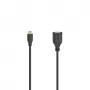 Hama Flexi-Slim USB kabelis USB 2.0 0.15 m Micro-USB A USB A Melns