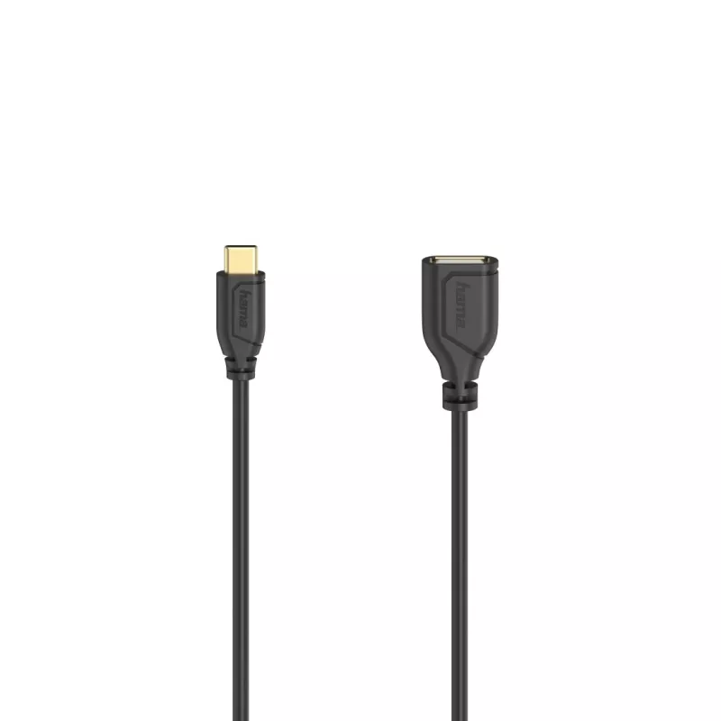 Hama Flexi-Slim USB kabelis USB 2.0 0.15 m USB C USB A Melns