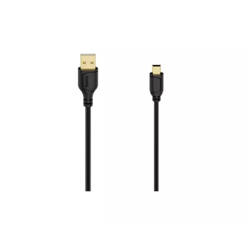 Hama 00074262 USB 2.0 kabelis 0,75 m USB A — Mini-USB B Melns