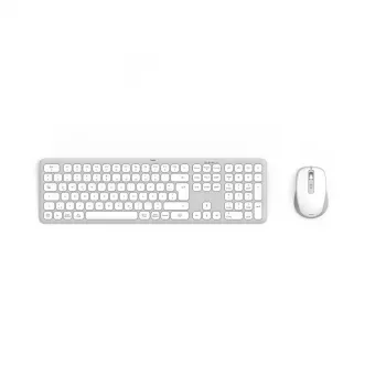 Hama WKM-550 bezvadu tastatūras un peles komplekts RF + Bluetooth, QWERTZ, pelēks/balts