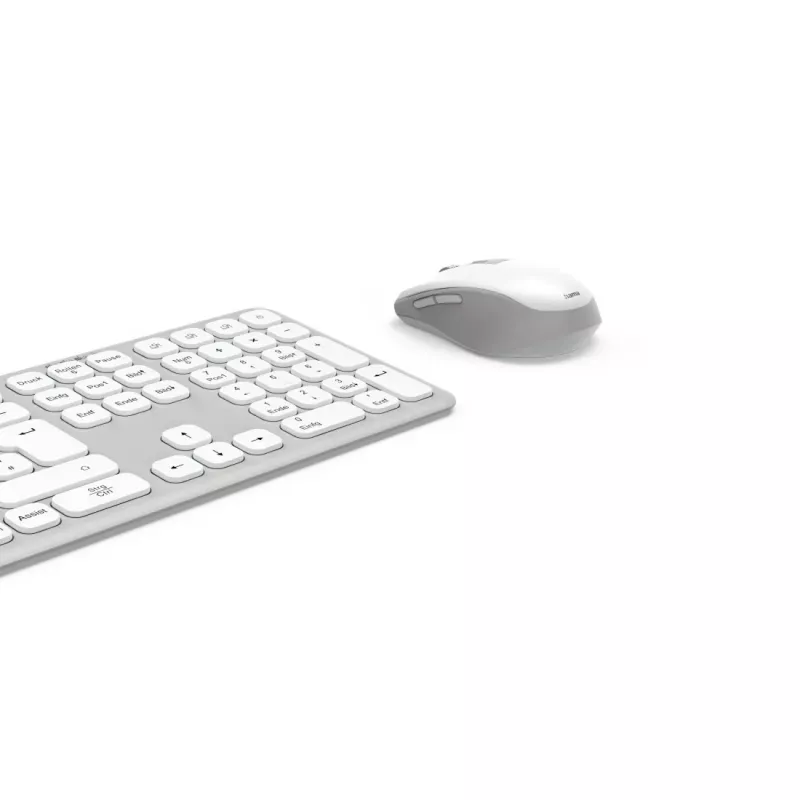 Hama WKM-550 bezvadu tastatūras un peles komplekts RF + Bluetooth, QWERTZ, pelēks/balts